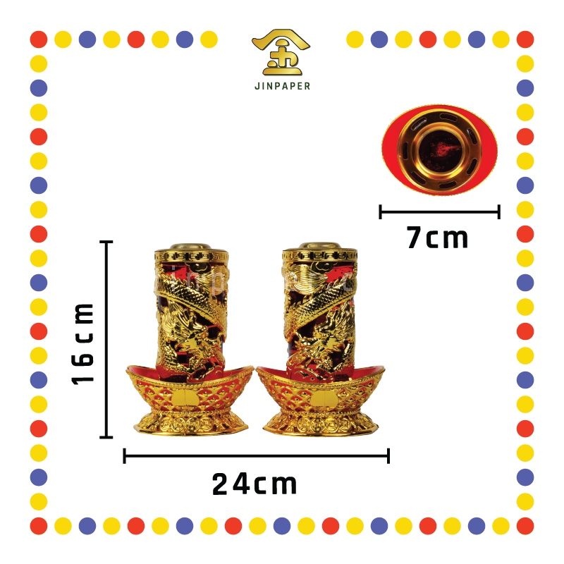 JOSS CANDLE【3天/5天/7天/10天】招财龙水晶斗烛 (蜡烛)