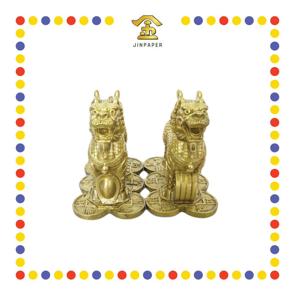 LUCKY GOODS 4寸 中铜麒麟(对)