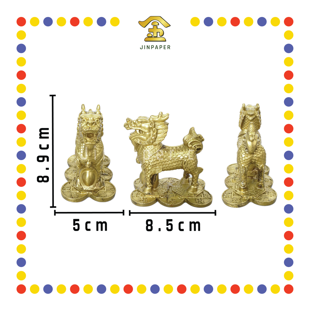 LUCKY GOODS 4寸 中铜麒麟(对)