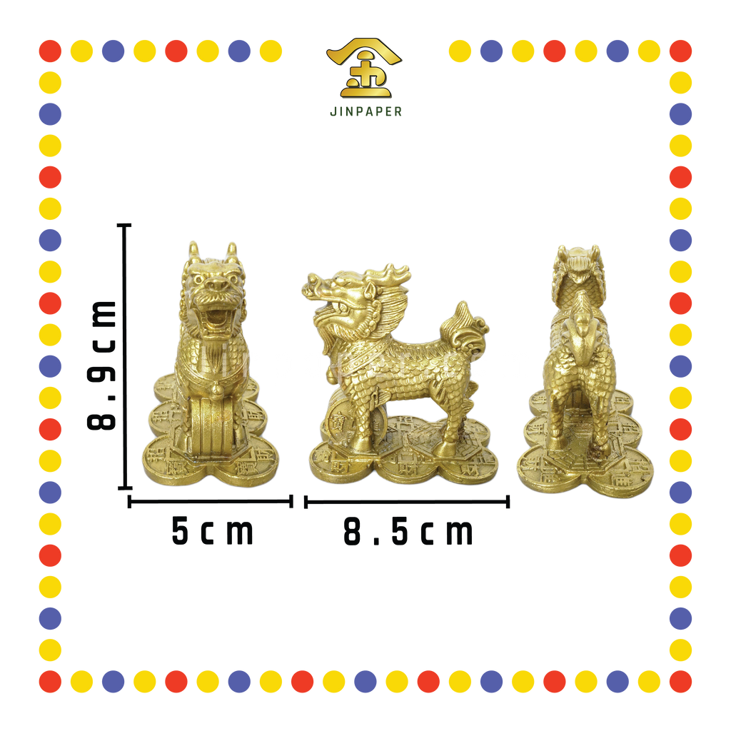 LUCKY GOODS 4寸 中铜麒麟(对)