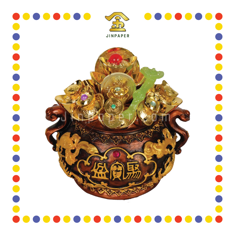 LUCKY GOODS 4寸 红铜色聚宝盆