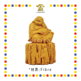 PRAYING STATUE 4寸 木色坐木头笑佛