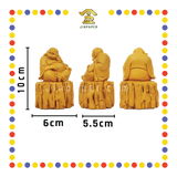 PRAYING STATUE 4寸 木色坐木头笑佛