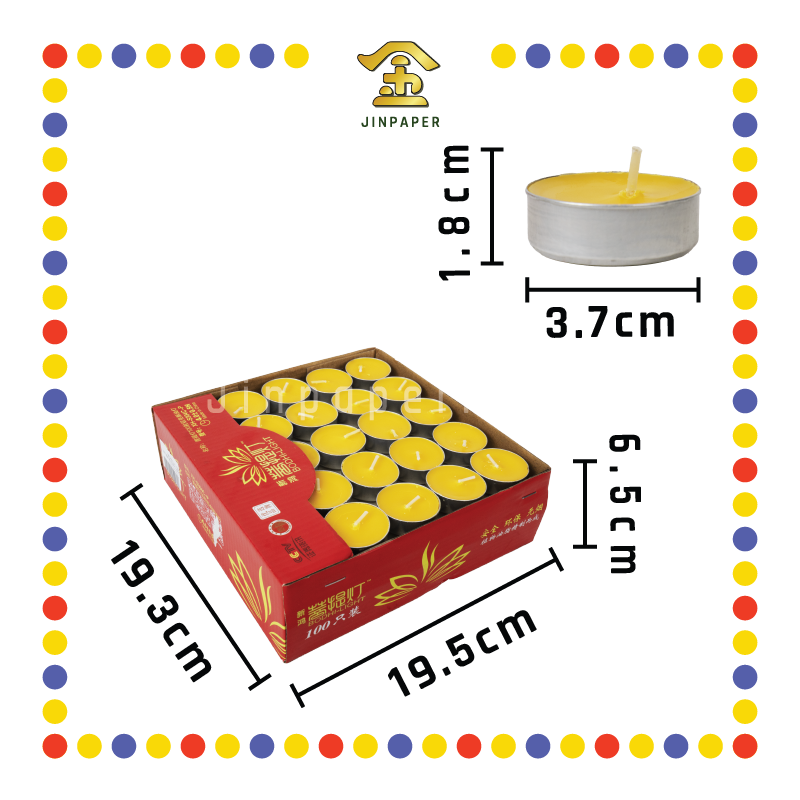 JOSS CANDLE 菩提酥油茶烛 4小时 100粒【黄/红】 (酥油蠟燭)