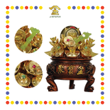 LUCKY GOODS 5寸 红铜色高脚聚宝盆