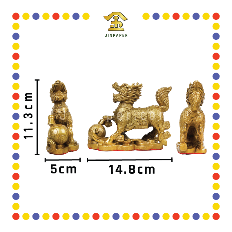 LUCKY GOODS 5寸 大铜麒麟(对)