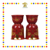 PRAYING CANDLESTICK 5号 朱红描金双龙烛台