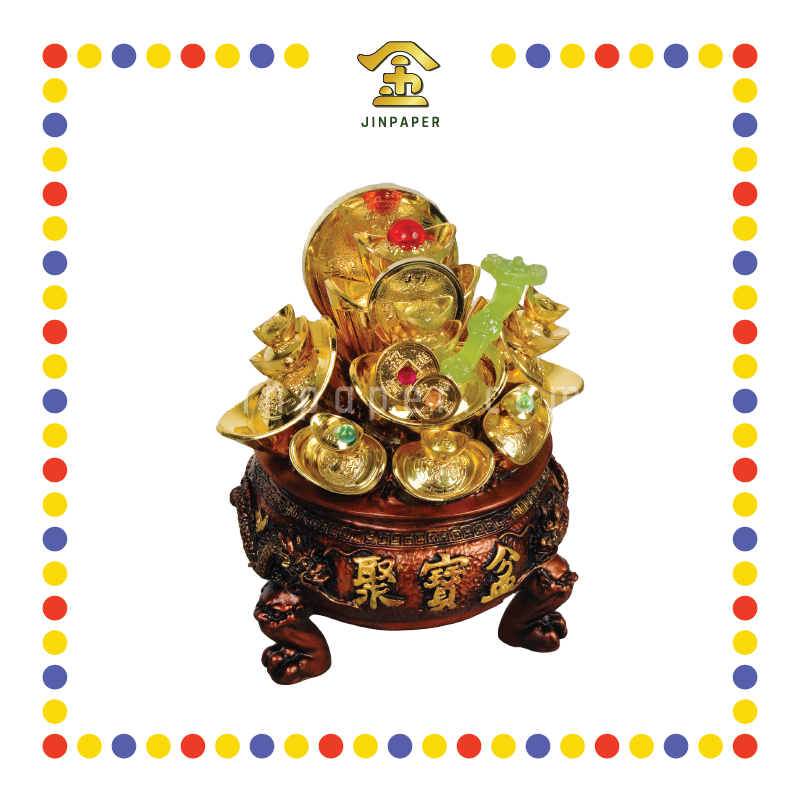 LUCKY GOODS 5寸 红铜色高脚聚宝盆