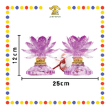 PARYING LAMP 5号 七彩水晶莲花灯【粉紅/透明/黄/紫】