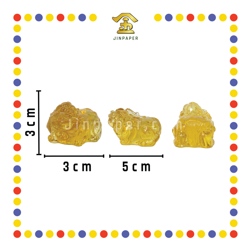 LUCKY GOODS 5cm 水晶小貔貅(对)【黄色/彩色】