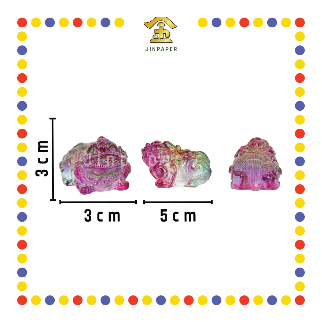 LUCKY GOODS 5cm 水晶小貔貅(对)【黄色/彩色】