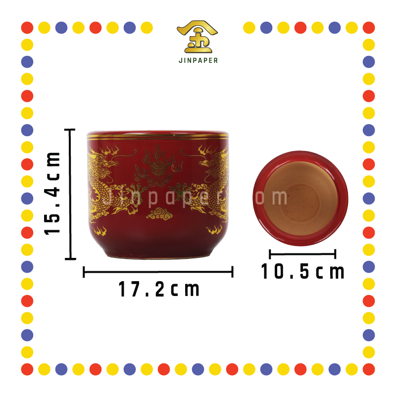 PRAYING CENSER 60号 朱红双龙香炉 (香炉)