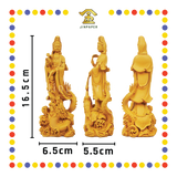 PRAYING STATUE 6寸 木色站龙观音