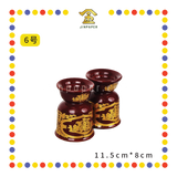 PRAYING CANDLESTICK【6号/5号/4号/3号】朱红烛台(描金, 宝钱)