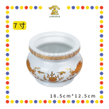 PRAYING CENSER【6寸/7寸/8寸】白瓷双龙香炉