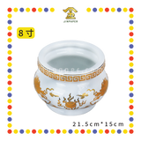 PRAYING CENSER【6寸/7寸/8寸】白瓷双龙香炉