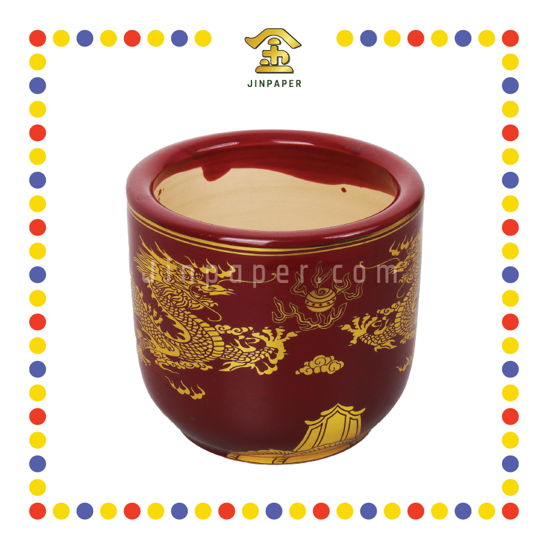 PRAYING CENSER 70号 朱红双龙香炉 (香炉)