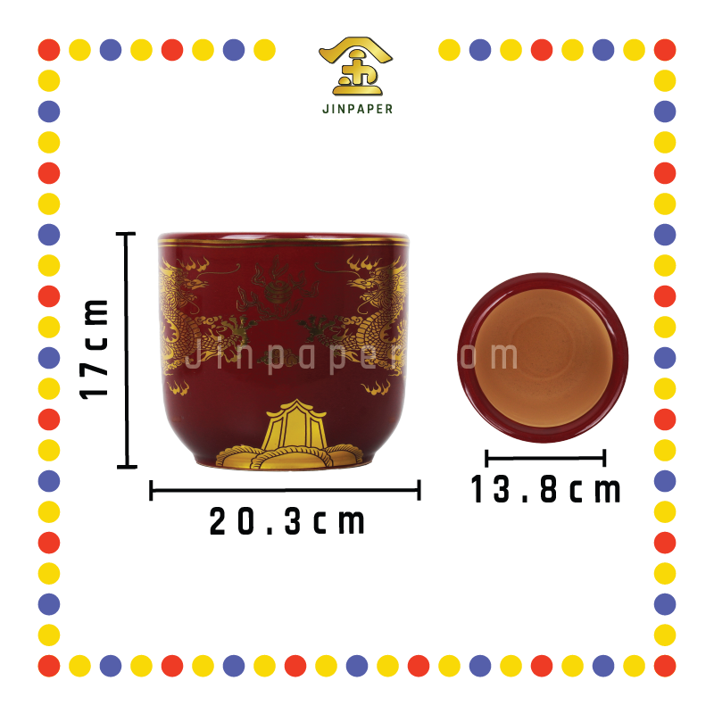 PRAYING CENSER 70号 朱红双龙香炉 (香炉)