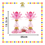 PARYING LAMP 8号 七彩水晶莲花灯【粉紅/透明/黄/紫】