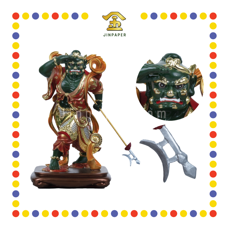 PRAYING STATUE 8寸 树脂珍珠淡彩新体千里眼顺风耳(对)