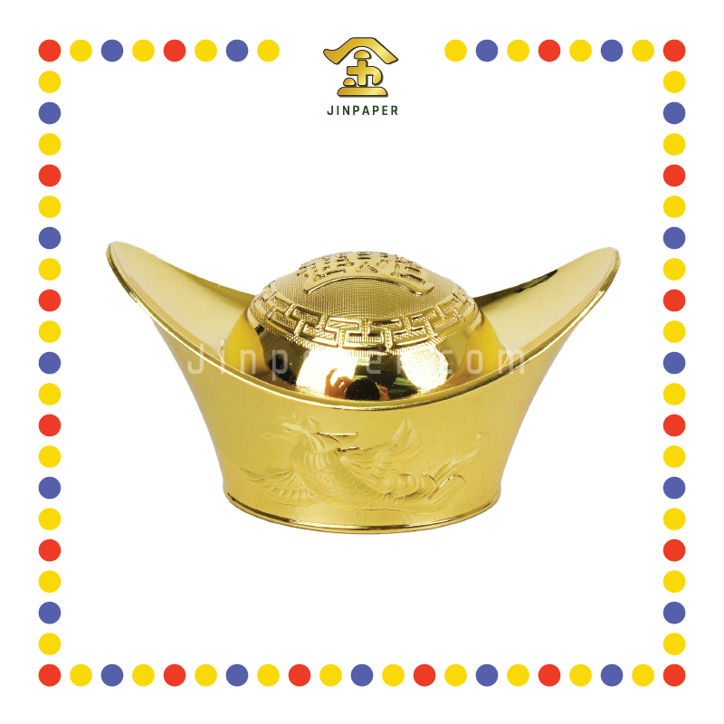 LUCKY GOODS 9.5cm 龙凤金元宝