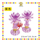 PARYING LAMP 9号 七彩水晶莲花灯【粉紅/透明/黄/紫】