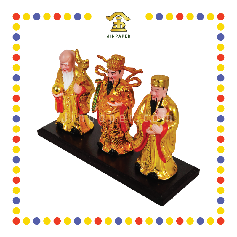 PRAYING STATUE 9cm 镀金福禄寿(套)