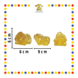 LUCKY GOODS 9cm 水晶小貔貅(对)【黄色/彩色】