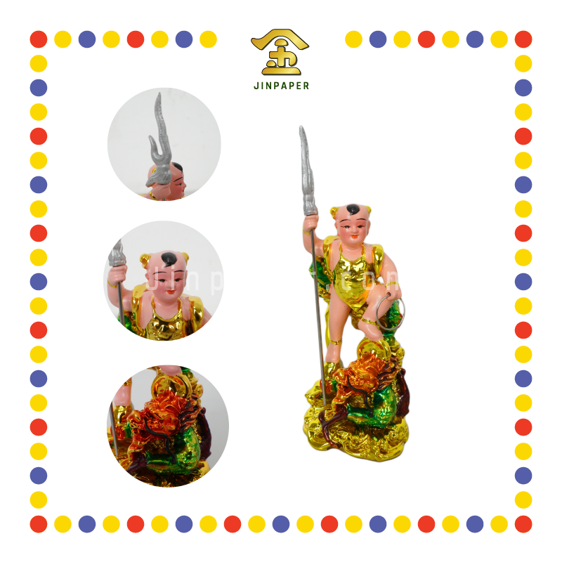 PRAYING STATUE 11cm 镀金哪吒踏龍