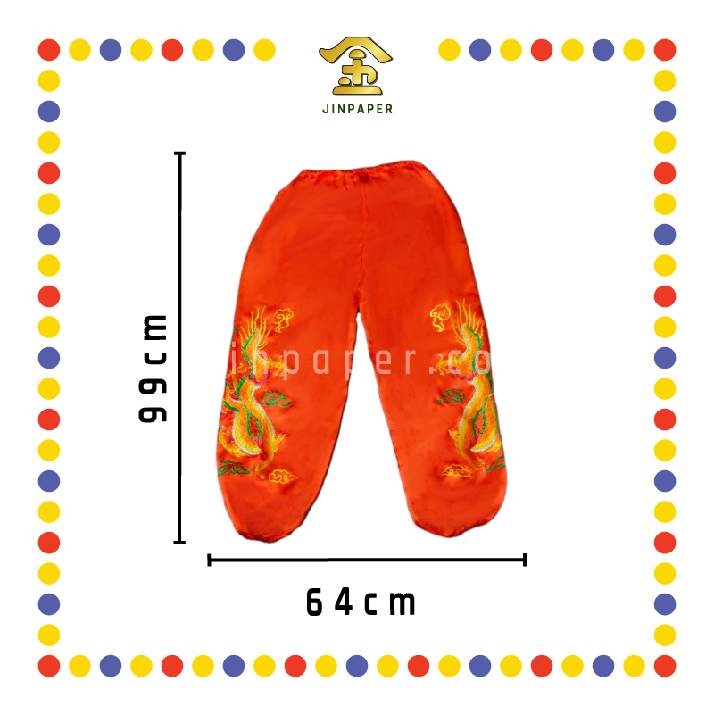 CLOTH EMBROIDERY 火珠绣龙裤(红)