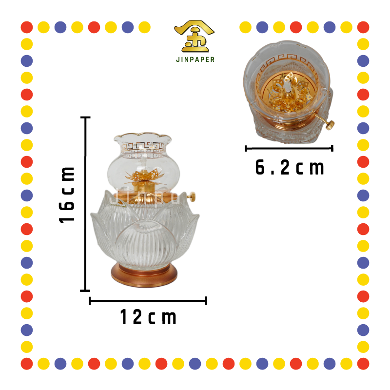 OIL LAMP 清光水晶莲花油灯