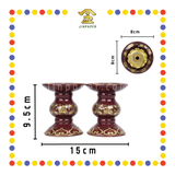 PRAYING CANDLESTICK 朱红唐彩三用烛台(中号)