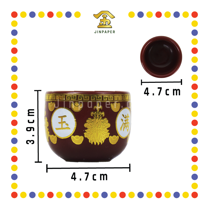 PRAYING CUP 大号旦形杯(描金, 金玉)