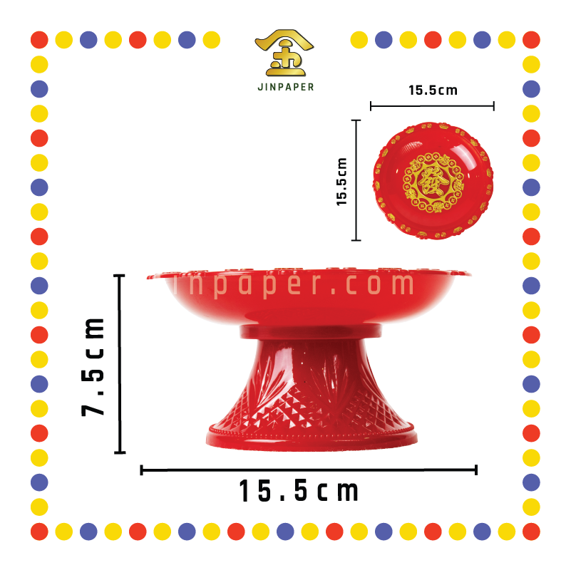 PRAYING PLATE【4寸/5寸/6寸/7寸/8寸/9寸/10寸/12寸】高脚元宝铜钱发财碟