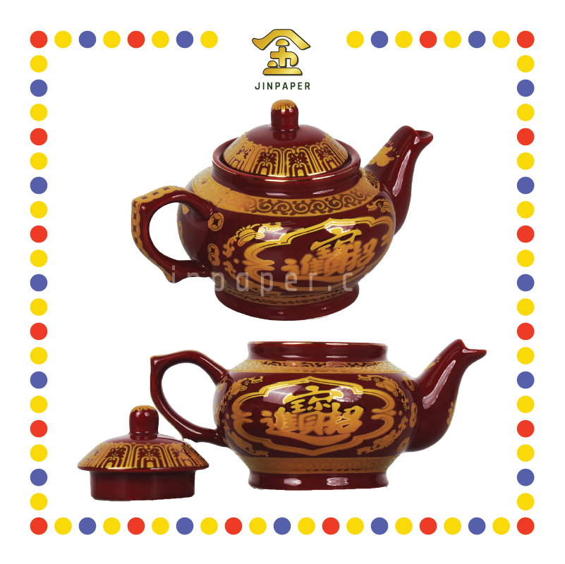 PRAYING TEAPOT 朱红 大号招财茶壶