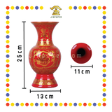 PRAYING VASE 10寸 旗红宝钱招财富贵花瓶