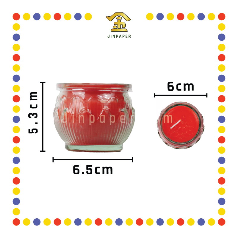 JOSS CANDLE 24小时莲花酥油烛【黄/红】 (蓮花蠟燭)