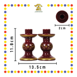 PRAYING CANDLESTICK 5寸【朱红/旗红】双龙双用烛台