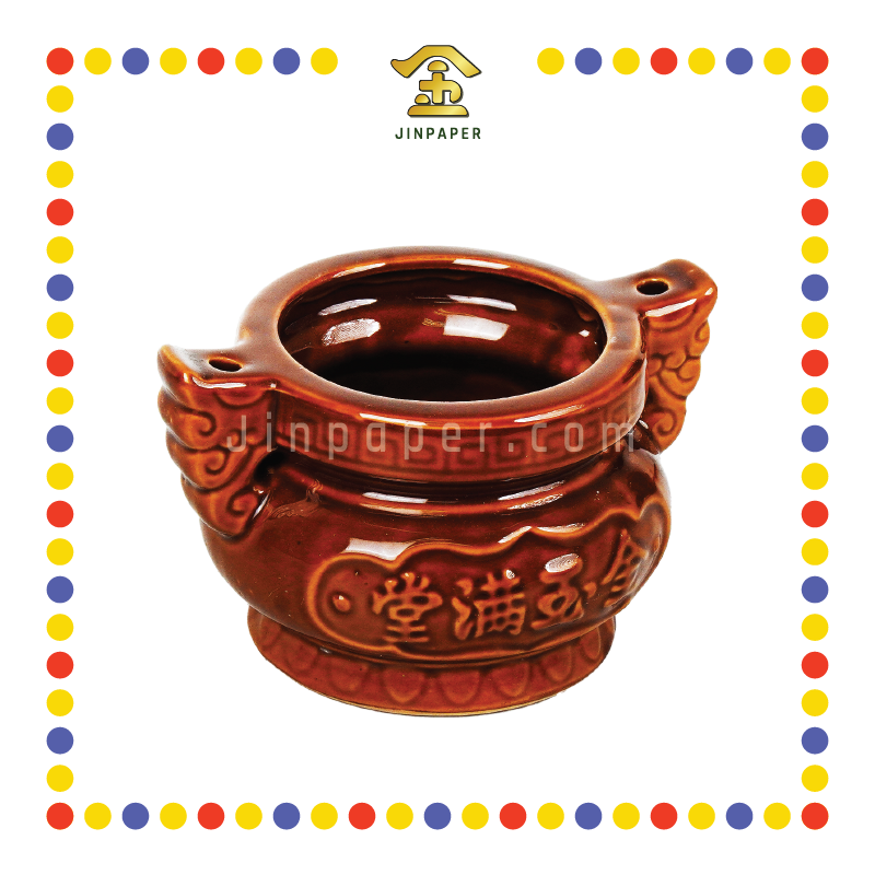 PARYING CENSER 5'' 2号 中双耳古铜招财香炉