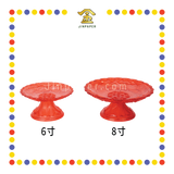 PRAYING PLATE【6寸/8寸】仿真高垫荷花盘(红)