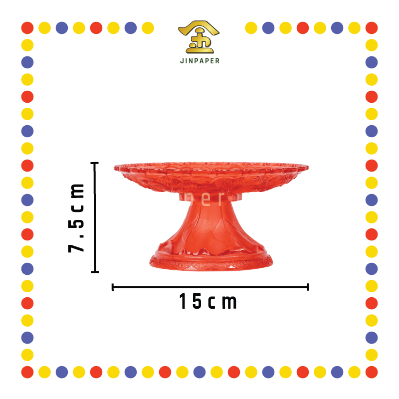 PRAYING PLATE【6寸/8寸】仿真高垫荷花盘(红)