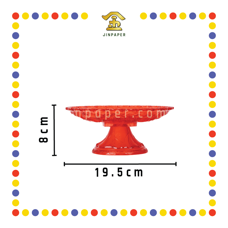 PRAYING PLATE【6寸/8寸】仿真高垫荷花盘(红)