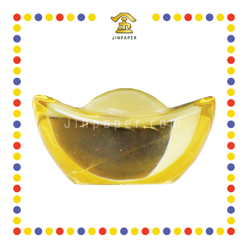 LUCKY GOODS 黄色水晶元宝-小