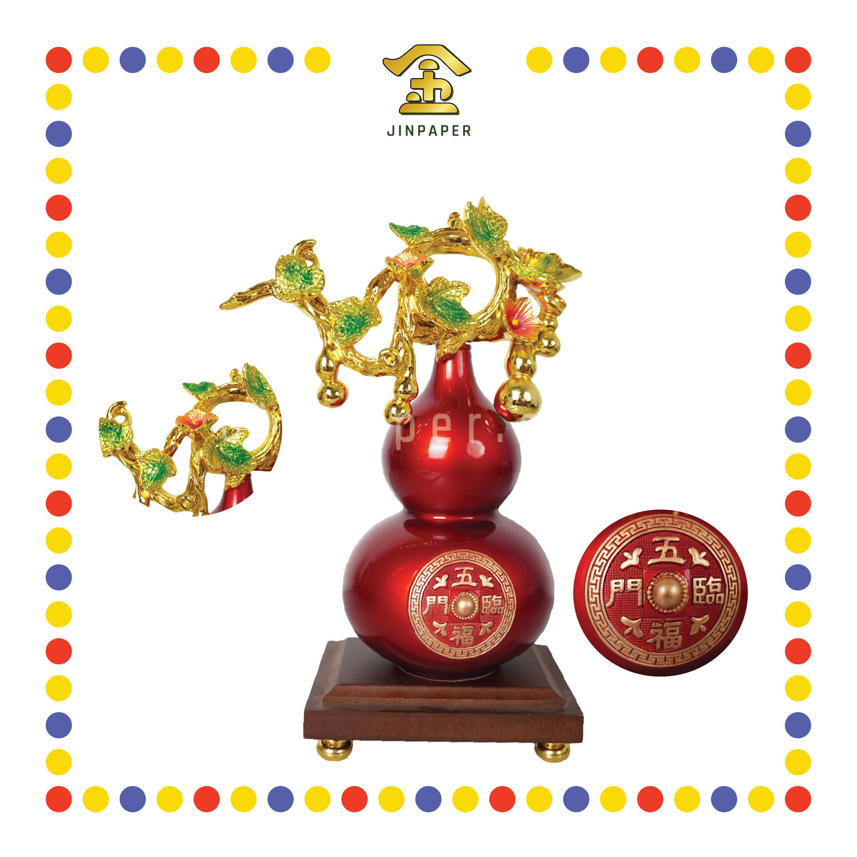 LUCKY GOODS 陶瓷红五福临门(立藤)