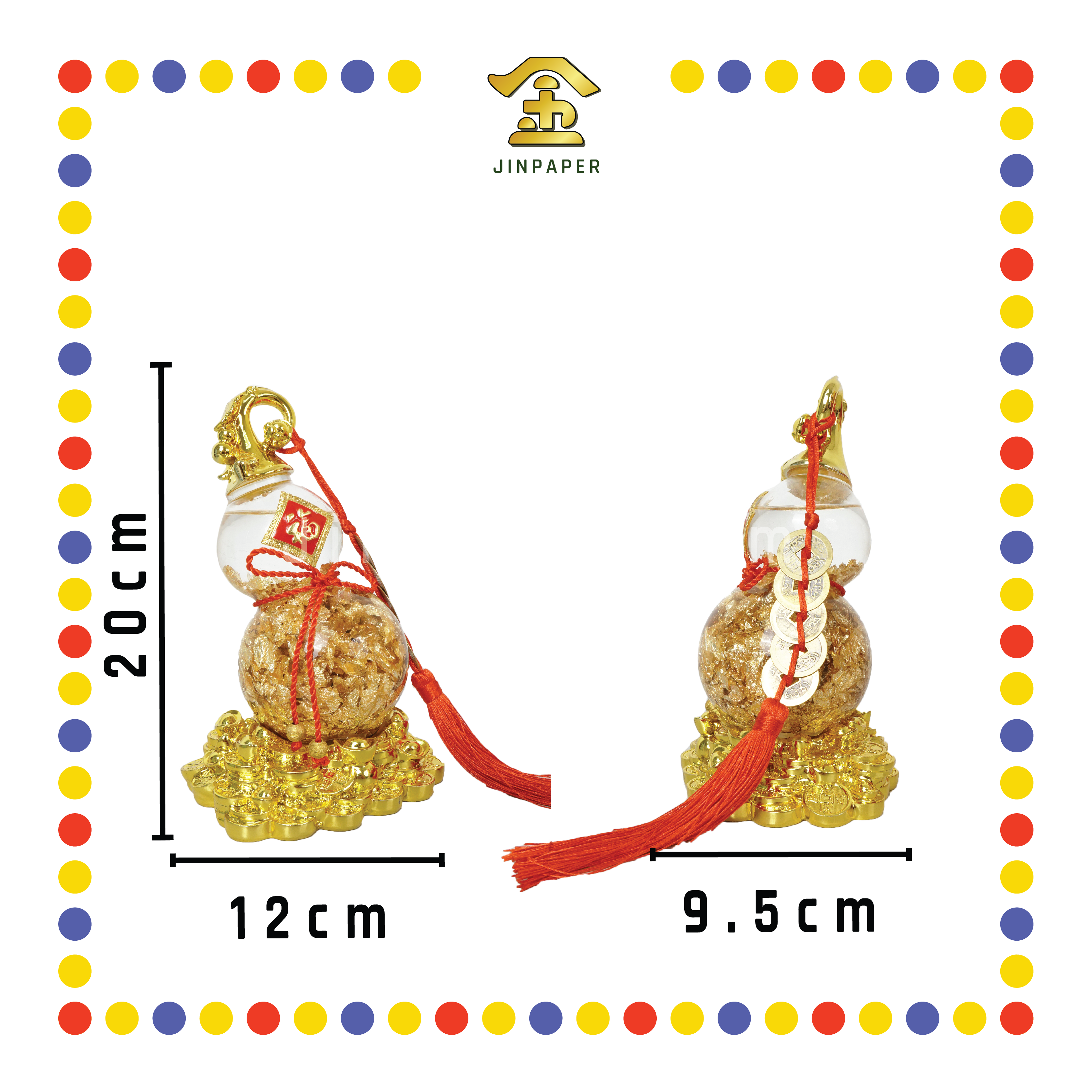 LUCKY GOODS hl002 金元宝底座弯头金箔葫芦