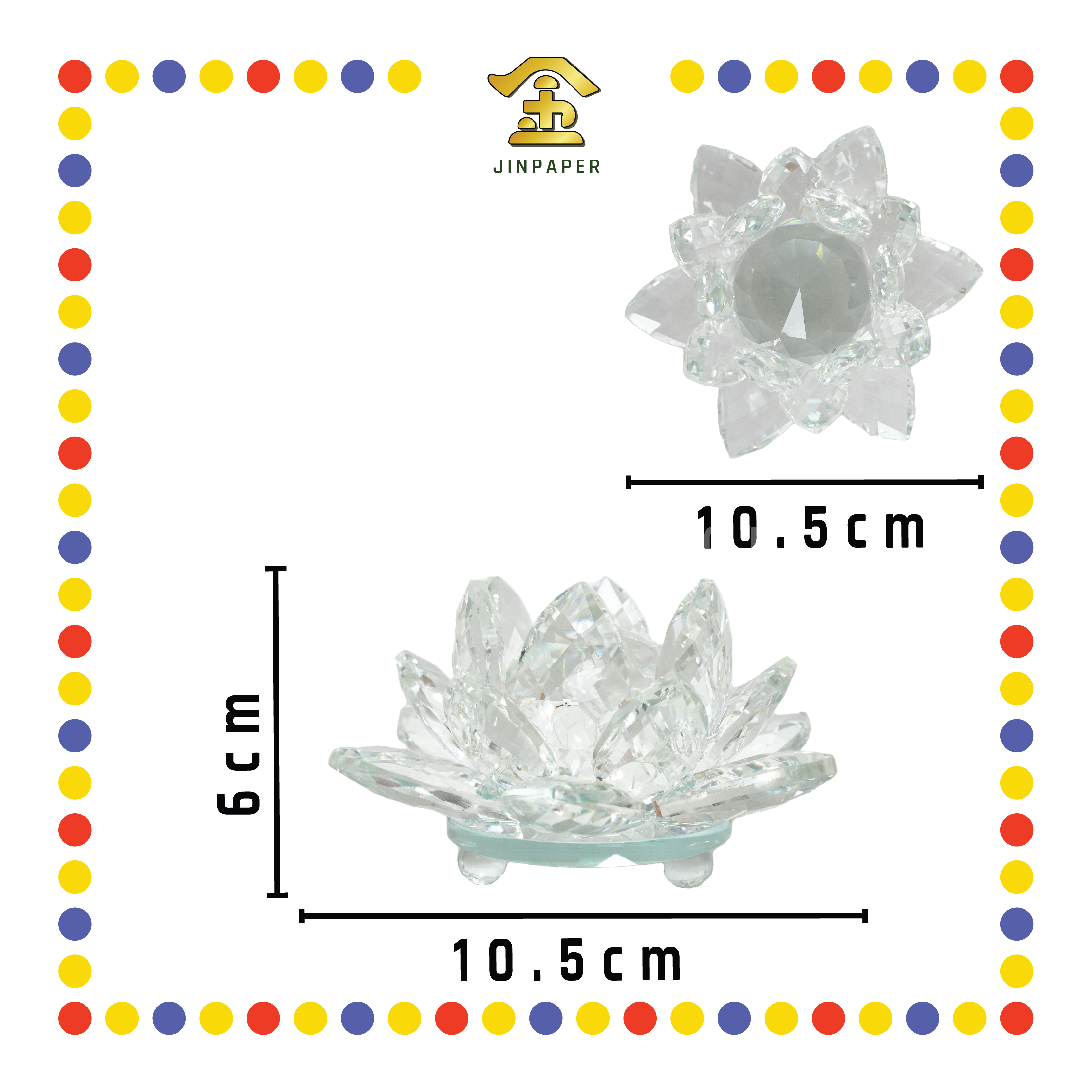 LUCKY GOODS 圆心底水晶莲花【透明/粉色/黄色】