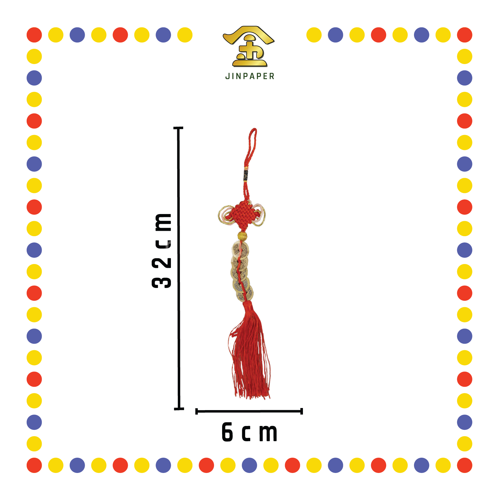 LUCKY GOODS 金边中国结五帝钱