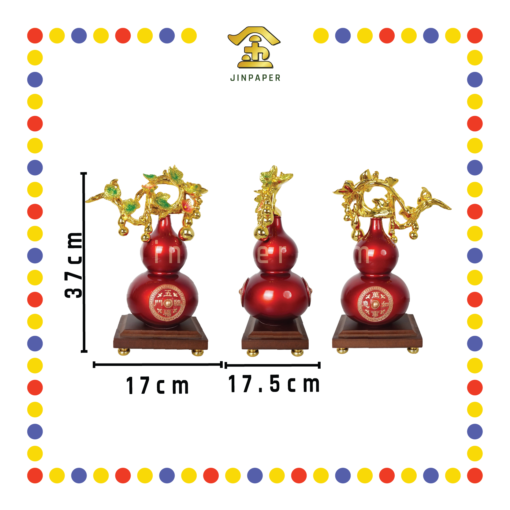 LUCKY GOODS 陶瓷红五福临门(立藤)