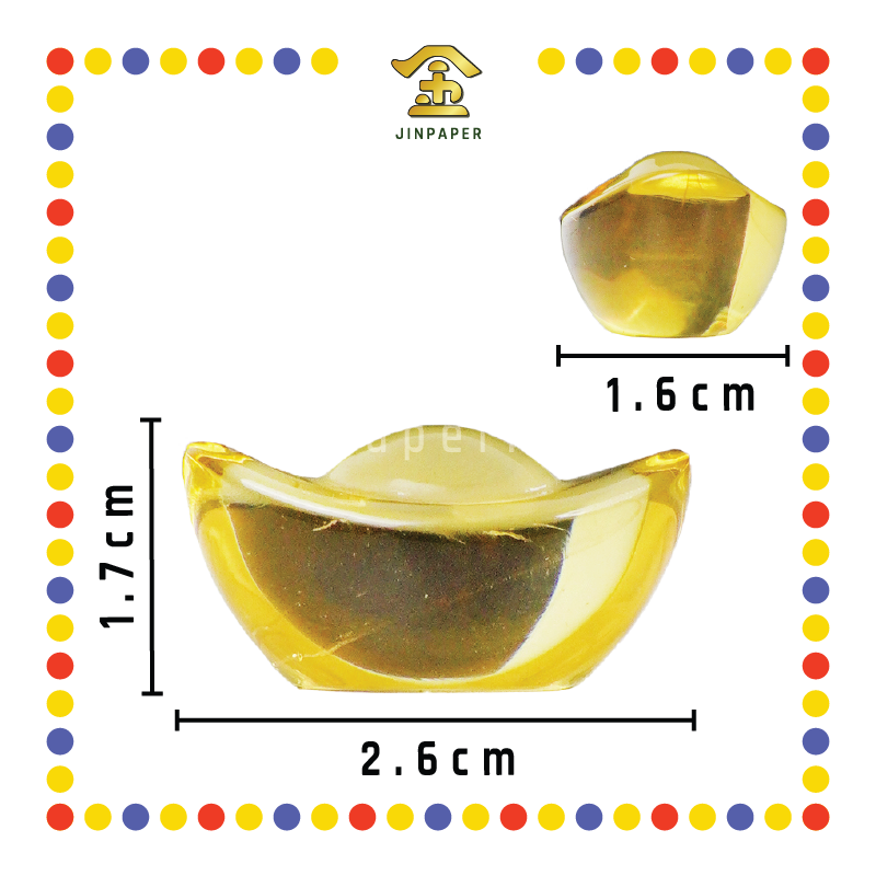 LUCKY GOODS 黄色水晶元宝-小