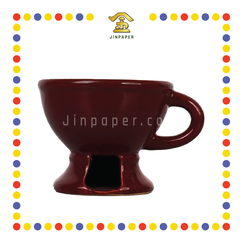 PRAYING CENSER 特大 朱红甘文烟炉 (香炉)